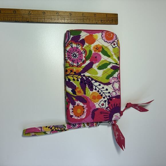Vera Bradley Zip Zip Wristlet Clementine Floral Pattern Multi-Pocket Wallet - Picture 2 of 5